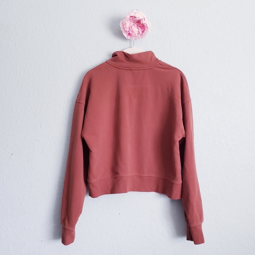 Fabletics Kate Half Zip Pullover Jacket In Java Rust - Picture 5 of 6